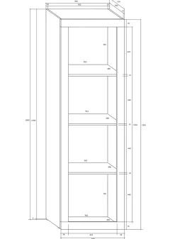 Garnero Arredamenti Librerie Ufficio|Librerie-Libreria 60x198h cm 4 vani moderna soggiorno bianco opaco Xena