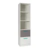 Garnero Arredamenti Armadio Cameretta|Librerie-Libreria 50x195h cm con cassetti bianco pino grigio blu Maya Gihome®