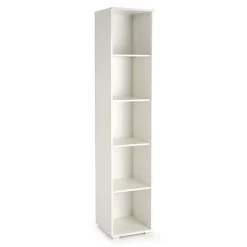 Garnero Arredamenti Librerie Ufficio|Librerie-Libreria 40x200h cm con ripiani moderna bianco opaco Viki