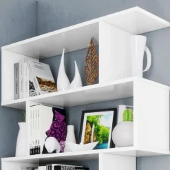 Garnero Arredamenti Librerie Ufficio|Librerie-Libreria 80x192h cm design moderno Zaira Bianco Opaco