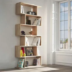 Garnero Arredamenti Librerie Ufficio|Librerie-Libreria 80x192h cm design moderno chiaro Zaira Rovere