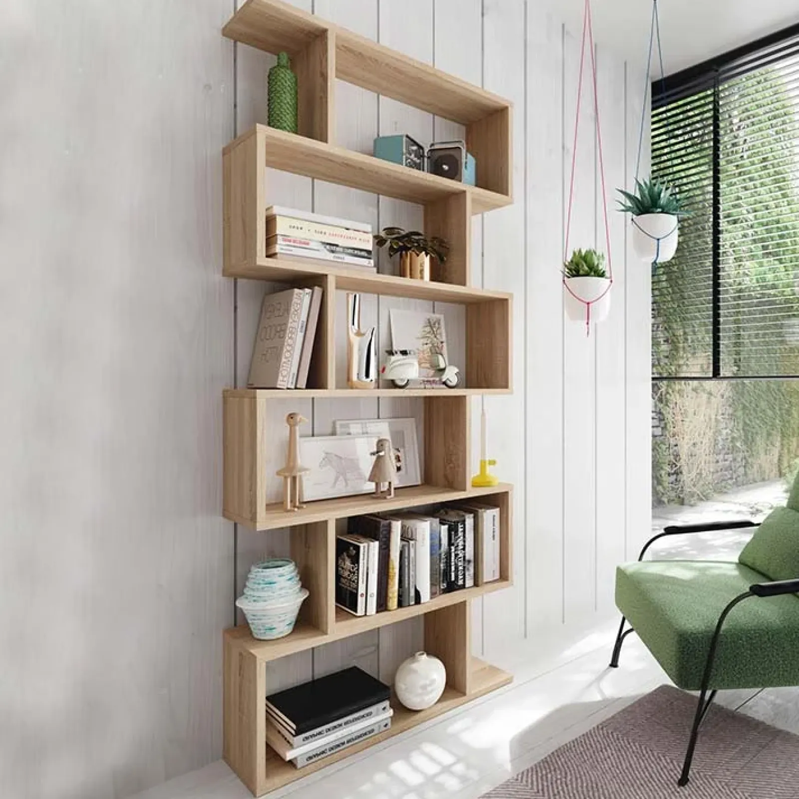 Garnero Arredamenti Librerie Ufficio|Librerie-Libreria 80x192h cm design moderno chiaro Zaira Rovere