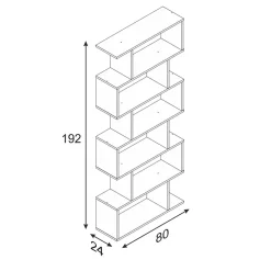 Garnero Arredamenti Librerie Ufficio|Librerie-Libreria 80x192h cm design moderno chiaro Zaira Rovere