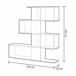 Garnero Arredamenti Librerie Ufficio|Librerie-Libreria 145x145h cm moderna bianco opaco cemento Snake Bianco Opaco - Cemento