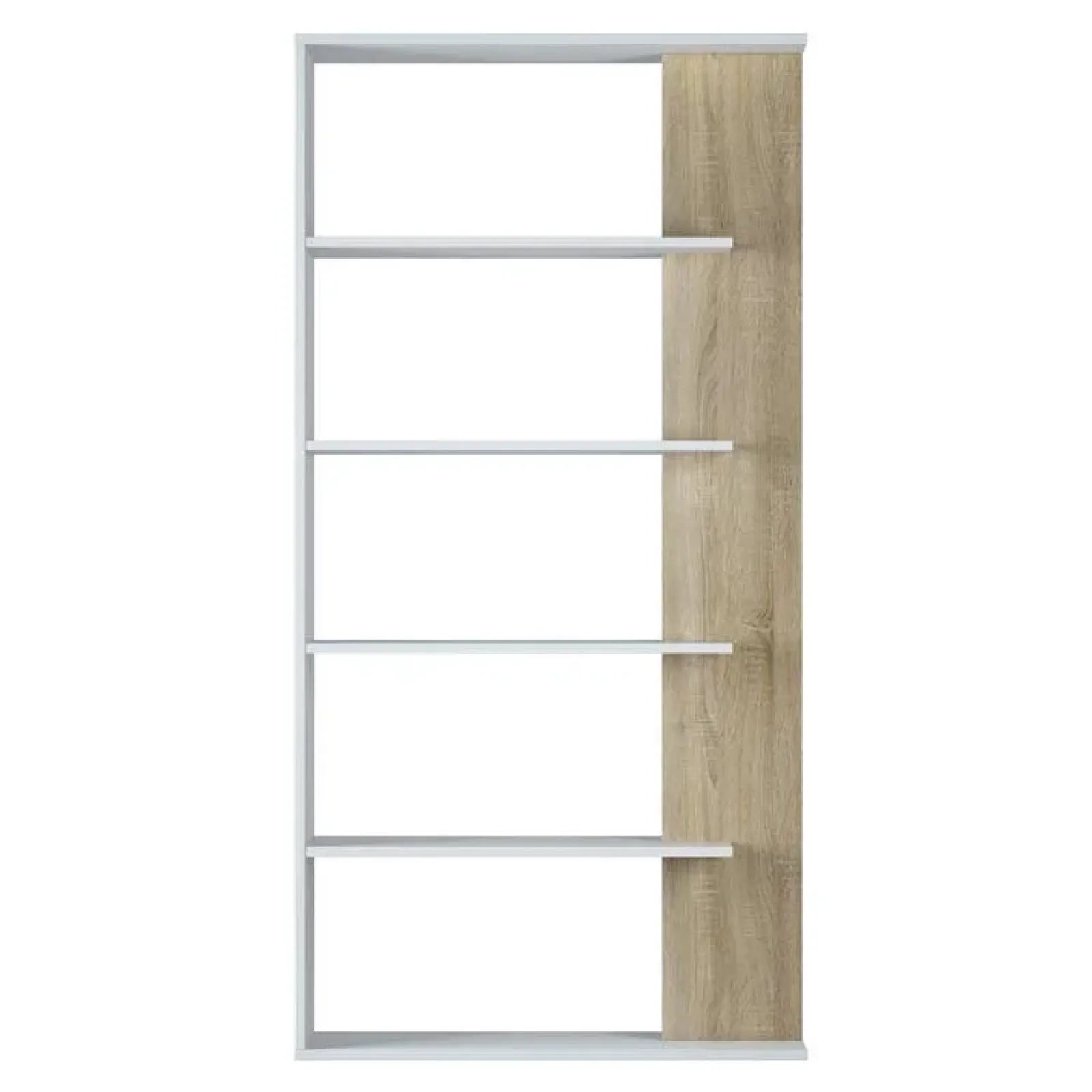 Garnero Arredamenti Librerie Ufficio|Librerie-Libreria 90x180h cm moderna bianco opaco rovere Elira Bianco Opaco - Rovere