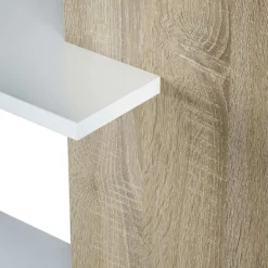 Garnero Arredamenti Librerie Ufficio|Librerie-Libreria 90x180h cm moderna bianco opaco rovere Elira Bianco Opaco - Rovere