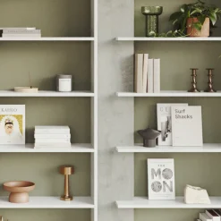 Garnero Arredamenti Librerie Ufficio|Librerie-Libreria 270x180h cm moderna design bianco opaco cemento Libris Aline 3 Bianco Opaco - Cemento