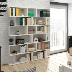 Garnero Arredamenti Librerie Ufficio|Librerie-Libreria 160x192h cm moderna design Amira 2 Bianco Opaco