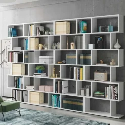 Garnero Arredamenti Librerie Ufficio|Librerie-Libreria 160x192h cm moderna design Amira 2 Bianco Opaco