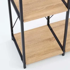 Garnero Arredamenti Librerie Ufficio|Librerie-Libreria 90x190h cm moderna industrial nero rovere sonoma Lorez