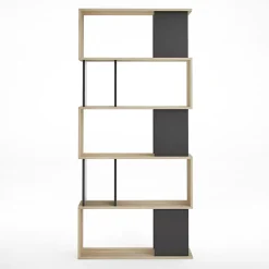 Garnero Arredamenti Librerie Ufficio|Librerie-Libreria 80x183h cm moderna rovere laccato nero Tape Gihome®