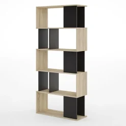 Garnero Arredamenti Librerie Ufficio|Librerie-Libreria 80x183h cm moderna rovere laccato nero Tape Gihome®