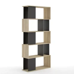 Garnero Arredamenti Librerie Ufficio|Librerie-Libreria 80x183h cm moderna rovere laccato nero Tape Gihome®