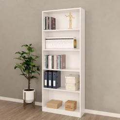 Garnero Arredamenti Librerie Ufficio|Librerie-Libreria 80x201h cm moderna soggiorno bianco opaco Allan