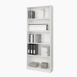 Garnero Arredamenti Librerie Ufficio|Librerie-Libreria 80x201h cm moderna soggiorno bianco opaco Allan