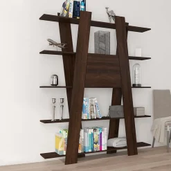 Garnero Arredamenti Librerie|Librerie-Libreria 150x194h cm moderna soggiorno rovere scuro Cosmo Noce