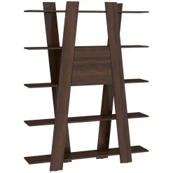 Garnero Arredamenti Librerie|Librerie-Libreria 150x194h cm moderna soggiorno rovere scuro Cosmo Noce