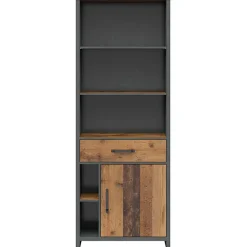 Garnero Arredamenti Librerie|Librerie-Libreria 75x201h cm stile soft rovere scuro nero Urbania