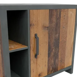 Garnero Arredamenti Librerie|Librerie-Libreria 75x201h cm stile soft rovere scuro nero Urbania