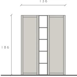 Garnero Arredamenti Librerie|Librerie-Libreria 136x186h cm tortora rovere scuro Sunset 107
