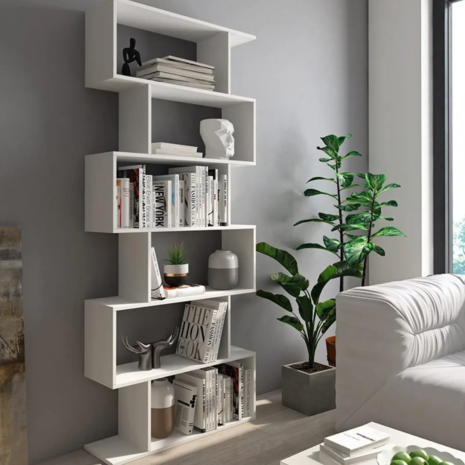 Garnero Arredamenti Librerie Ufficio|Librerie-Libreria 80x191h cm ufficio moderna Carry Bianco Opaco