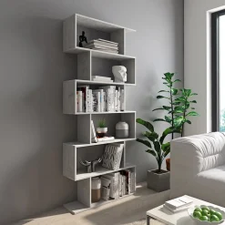 Garnero Arredamenti Librerie Ufficio|Librerie-Libreria 80x191h cm ufficio moderna grigio Carry Cemento
