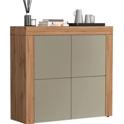 Garnero Arredamenti Credenza Alta|Credenze Moderne-Madia alta moderna 140x130h cm tortora rovere Block Tortora - Rovere
