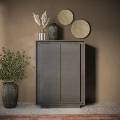 Garnero Arredamenti Credenza Alta|Credenze Moderne-Madia alta 106x171h cm 2 ante Deluxe Antracite