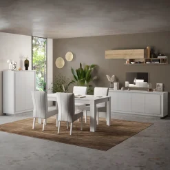 Garnero Arredamenti Credenza Alta|Credenze Moderne-Madia alta 106x171h cm 2 ante Deluxe Bianco Opaco