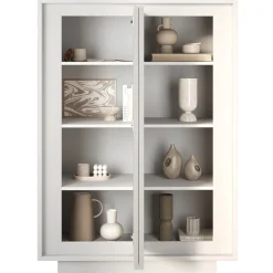 Garnero Arredamenti Credenza Alta|Credenze Moderne-Madia alta 106x171h cm 2 ante Deluxe Bianco Opaco