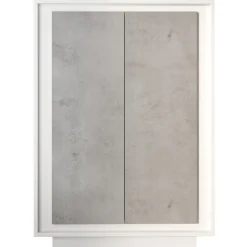 Garnero Arredamenti Credenza Alta|Credenze Moderne-Madia alta 106x171h cm 2 ante bianco opaco grigio cemento Deluxe Bianco Opaco - Cemento