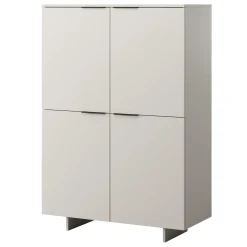 Garnero Arredamenti Credenza Alta|Credenze Moderne-Madia alta 100x145h cm 4 ante soggiorno grigio Stone