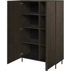 Garnero Arredamenti Credenza Alta-Madia alta 92x144h cm 2 ante wengè Blackwood