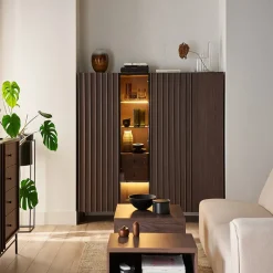 Garnero Arredamenti Credenza Alta-Madia alta 92x144h cm 2 ante wengè Blackwood