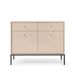Garnero Arredamenti Credenze Moderne|Madie Moderne-Madia moderna 104x83h cm 2 ante con cassetti soggiorno Glory Beige