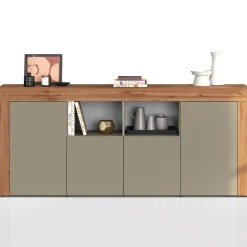 Garnero Arredamenti Credenze Moderne|Madie Moderne-Madia moderna 200x85h cm tortora rovere Block Tortora - Rovere