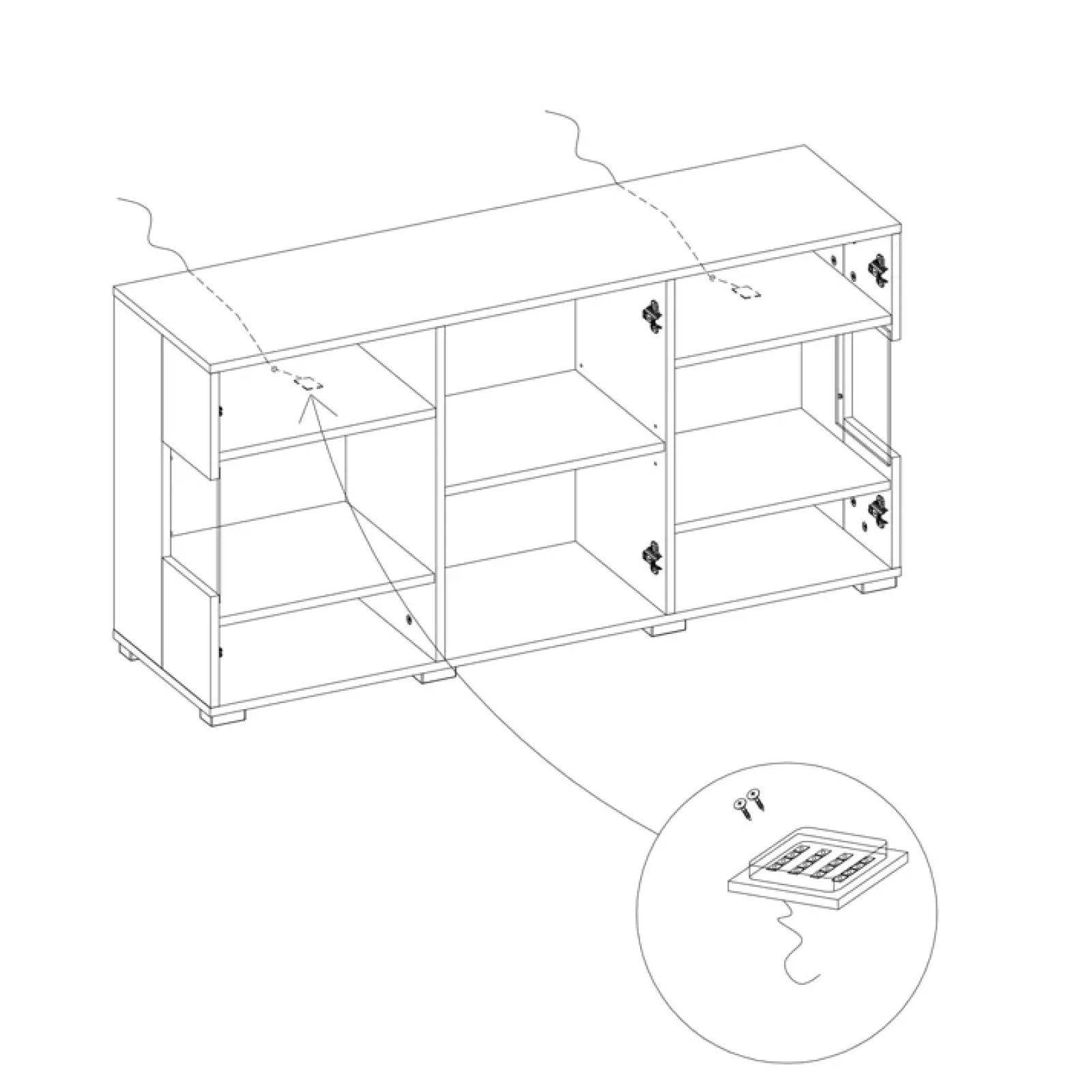 Garnero Arredamenti Credenze Moderne|Madie Moderne-Madia sospesa 120x62h cm moderna nero rovere Fusion