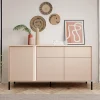 Garnero Arredamenti Madie Moderne|Madie Moderne-Madia 153x82cm 3 ante 2 cassetti moderna beige Melly