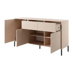 Garnero Arredamenti Madie Moderne|Madie Moderne-Madia 153x82cm 3 ante 2 cassetti moderna beige Melly