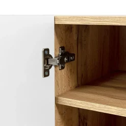 Garnero Arredamenti Madie Moderne|Madie Moderne-Madia 151x83cm 3 ante moderna industrial cannettato Essence Quercia