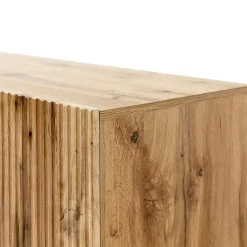 Garnero Arredamenti Madie Moderne|Madie Moderne-Madia 151x83cm 3 ante moderna industrial cannettato Essence Quercia