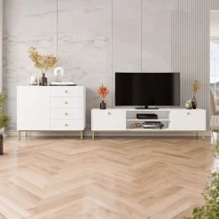 Garnero Arredamenti Madie Moderne|Madie Moderne-Madia 100x85h cm 1 anta 4 cassetti moderna Giuggiola Bianco Opaco