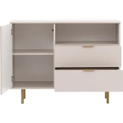 Garnero Arredamenti Madie Moderne|Madie Moderne-Madia 107x80h cm 1 anta 2 cassetti cannettato moderna beige Vanessa
