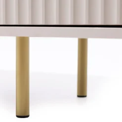 Garnero Arredamenti Madie Moderne|Madie Moderne-Madia 107x80h cm 1 anta 2 cassetti cannettato moderna beige Vanessa