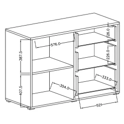 Garnero Arredamenti Credenze Moderne|Madie Moderne-Madia 120x86h cm 1 anta 3 cassetti soggiorno rovere nero Maiorca