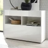 Garnero Arredamenti Credenze Moderne|Madie Moderne-Madia 111x82h cm 1 anta a ribalta 1 cassetto bianco opaco e lucido Steppi