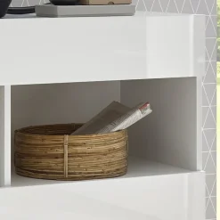 Garnero Arredamenti Credenze Moderne|Madie Moderne-Madia 111x82h cm 1 anta a ribalta 1 cassetto bianco opaco e lucido Steppi