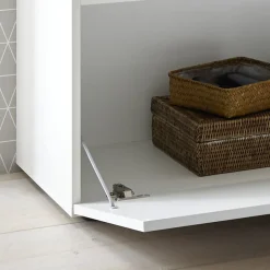 Garnero Arredamenti Credenze Moderne|Madie Moderne-Madia 111x82h cm 1 anta a ribalta 1 cassetto bianco opaco e lucido Steppi