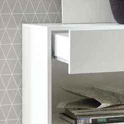 Garnero Arredamenti Credenze Moderne|Madie Moderne-Madia 111x82h cm 1 anta a ribalta 1 cassetto bianco opaco e lucido Steppi