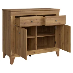 Garnero Arredamenti Credenze Moderne|Madie Moderne-Madia 110x98h cm 2 ante 2 cassetti rovere scuro Lucca